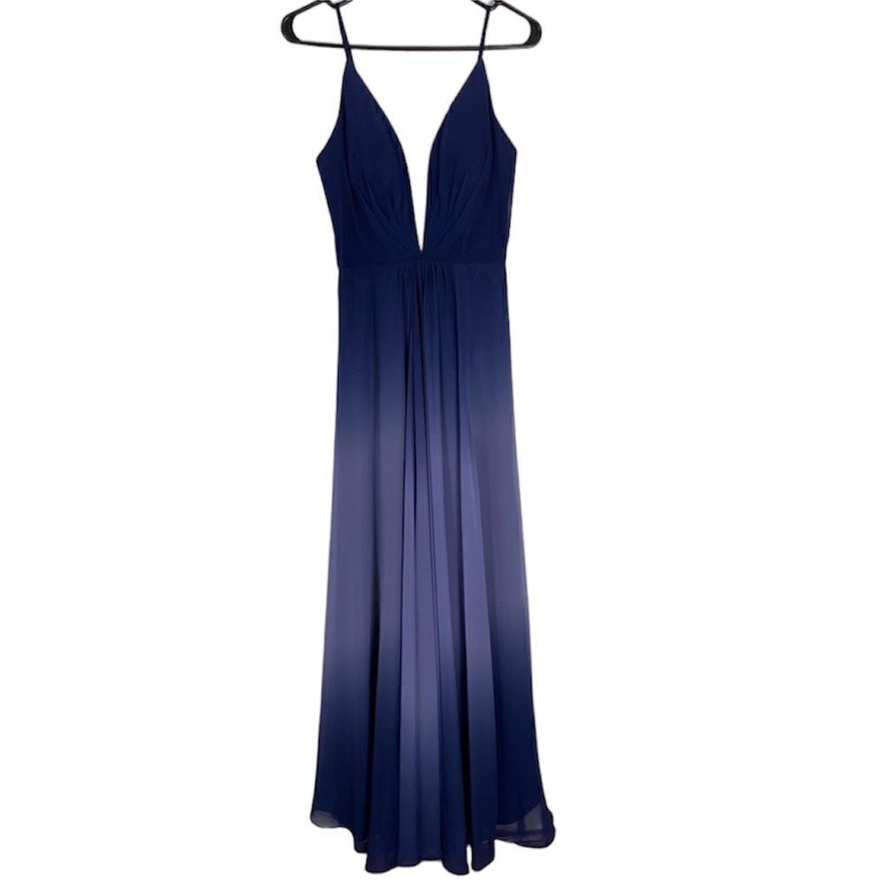 NWT Aqua‎ Blue Ombre Evening Gown Long Dress Size 2